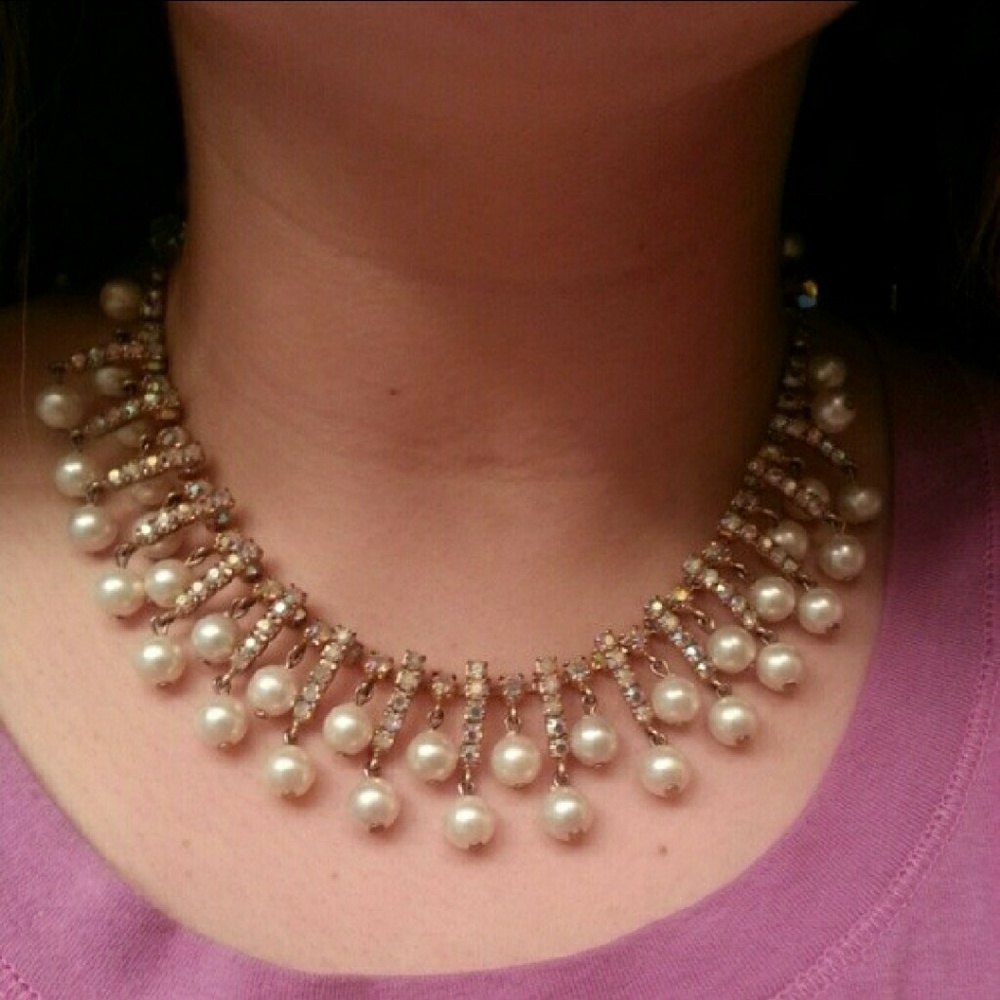 Vintage Pearl & Rhinestone Necklace